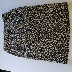 🌺J.Crew Leopard Print 100% Cotton Pencil Skirt Size 4